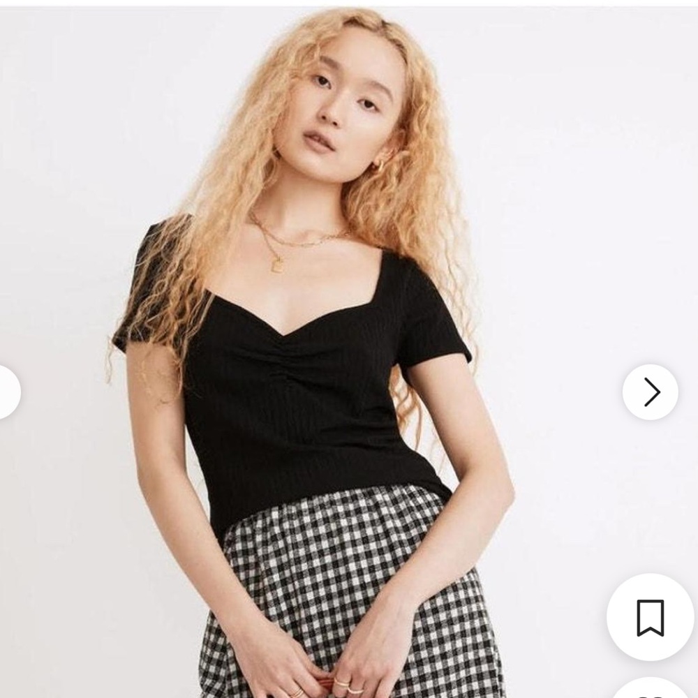 Madewell Black Ribbed T-shirt